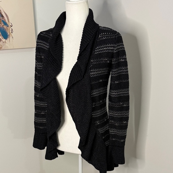 White House Black Market Black Open-Front Cardigan - Picture 1 of 5